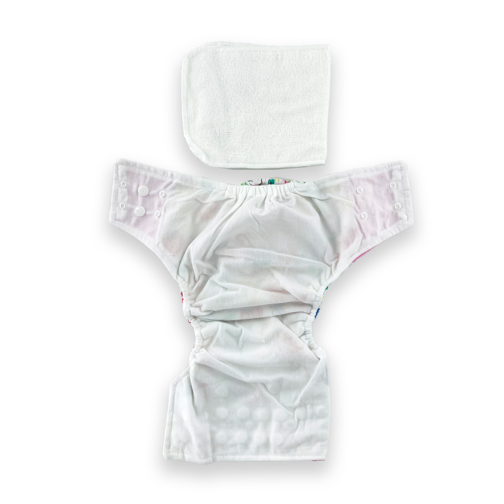 Washable Baby Printed Diaper  Reusable, Adjustable Size, Waterproof with inserts