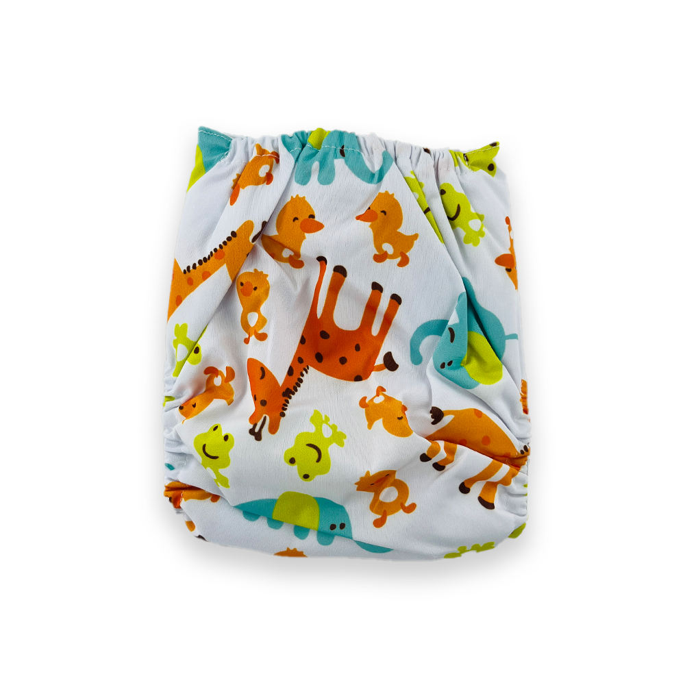 Sunnozy Washable Baby Printed Diaper  Reusable, Adjustable Size, Waterproof with inserts