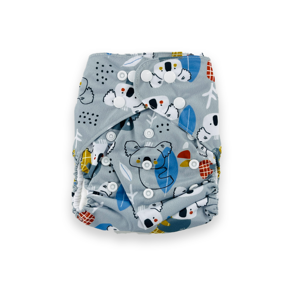 Sunnozy Washable Baby Printed Diaper  Reusable, Adjustable Size, Waterproof with inserts