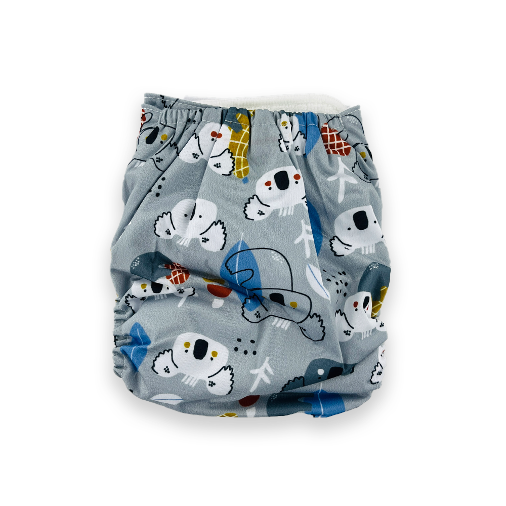 Sunnozy Washable Baby Printed Diaper  Reusable, Adjustable Size, Waterproof with inserts