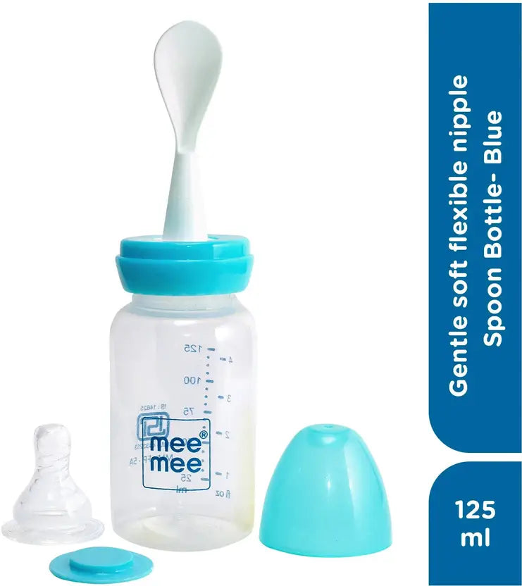 mee mee 2-in-1 Baby Bottle 4oz BPA Free Flexible Nipple for 3m+