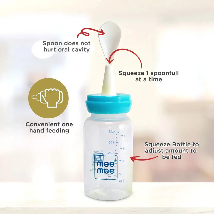 mee mee 2-in-1 Baby Bottle 4oz BPA Free Flexible Nipple for 3m+