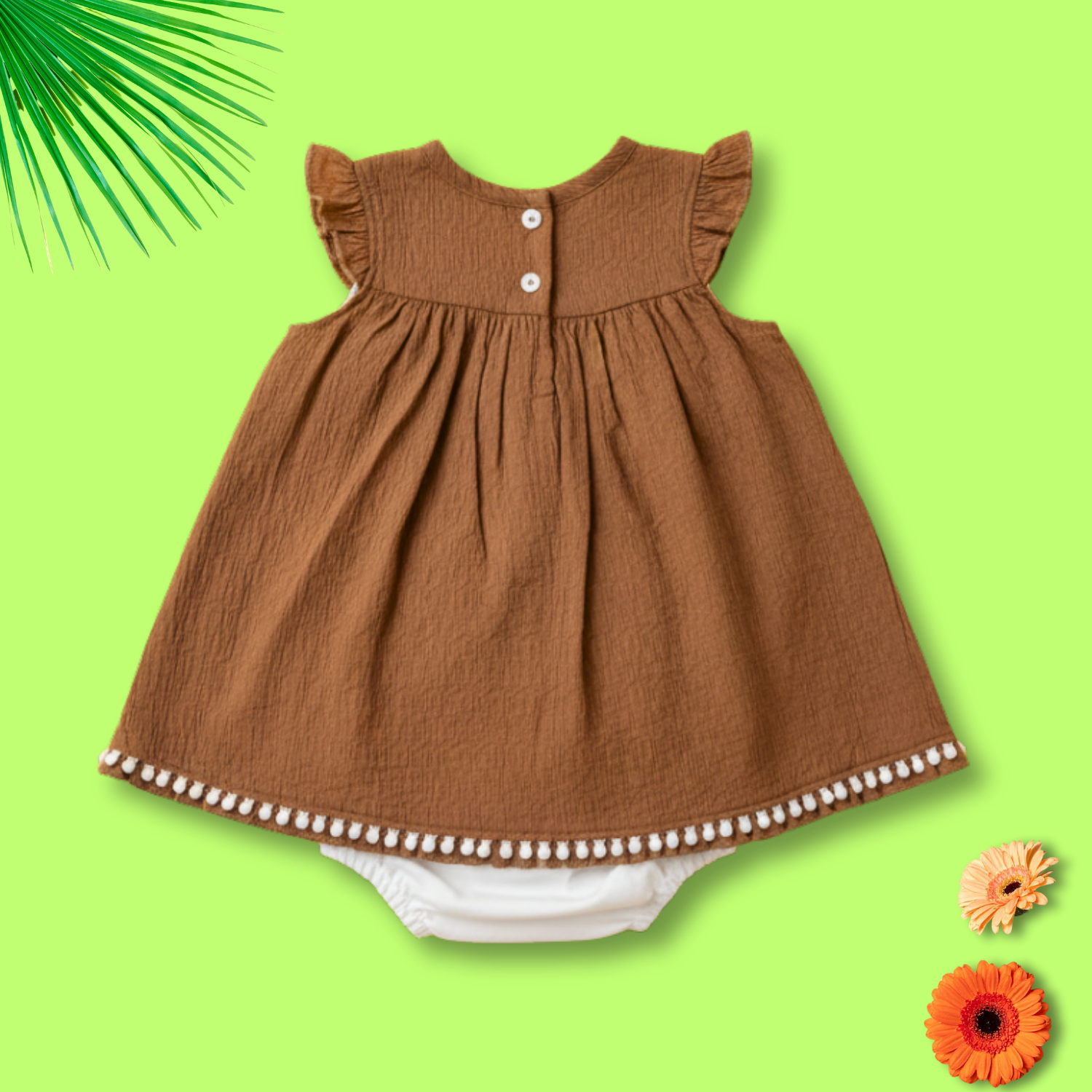 Baby Girl Cotton Frock Set with White Bloomer