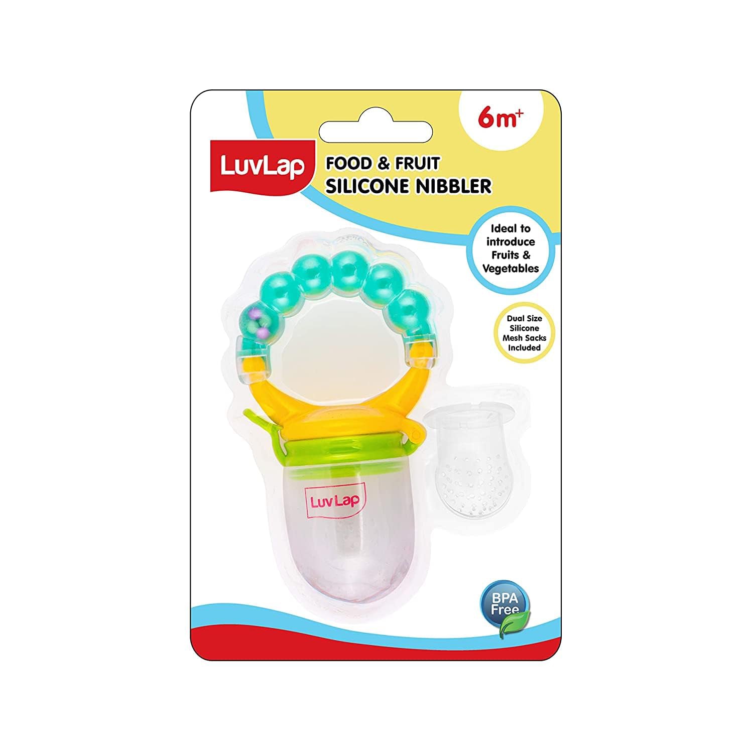 kidonex Food & Fruit Silicone Nibbler with Rattle