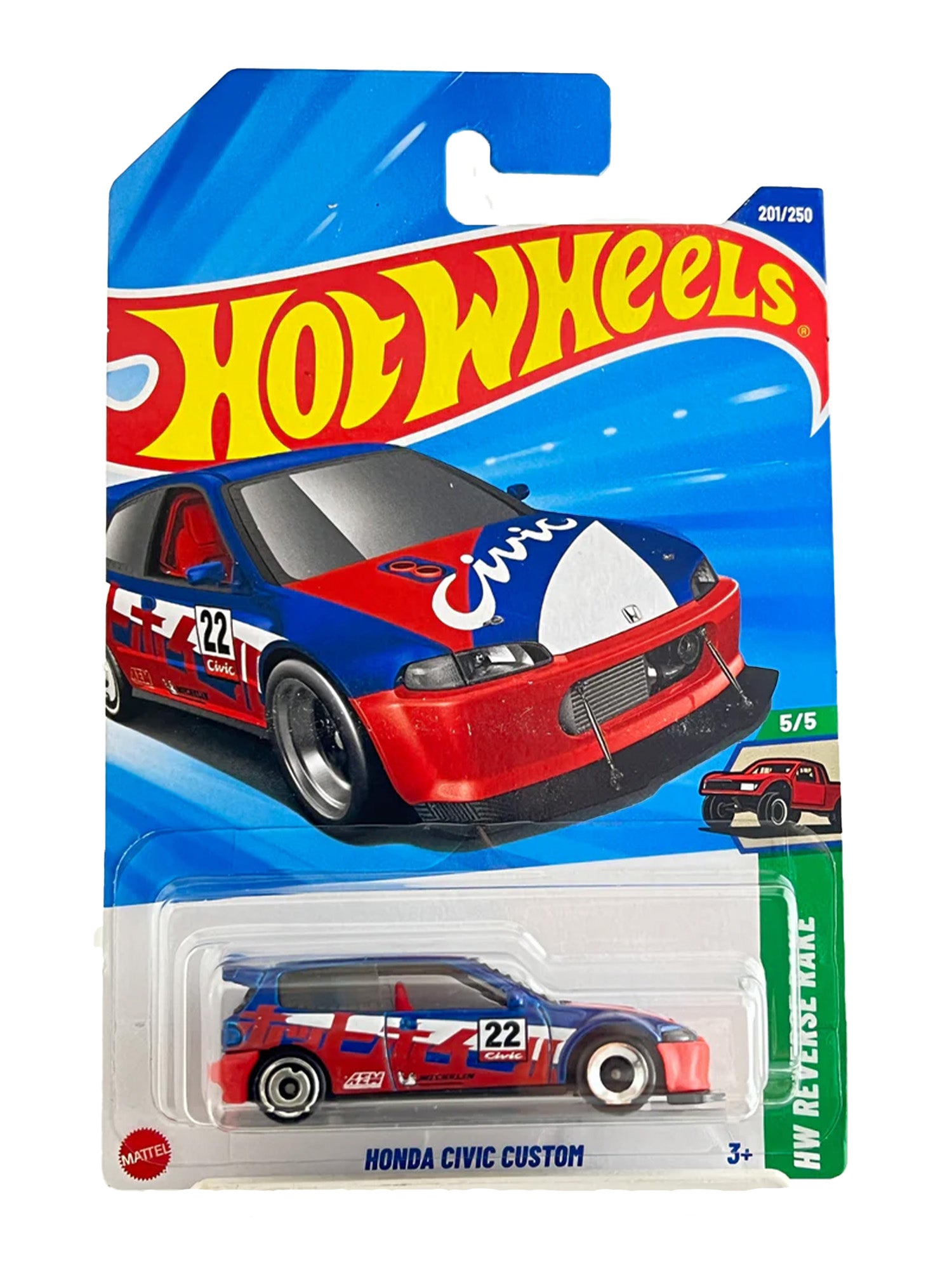 kidonex Hot Wheels Honda Civic Custom – HW Reverse Race Series 5/5 – Red & Blue 