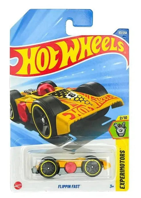 Hot Wheels Flippin' Fast Yellow Race Car - 2/10 Experimotors