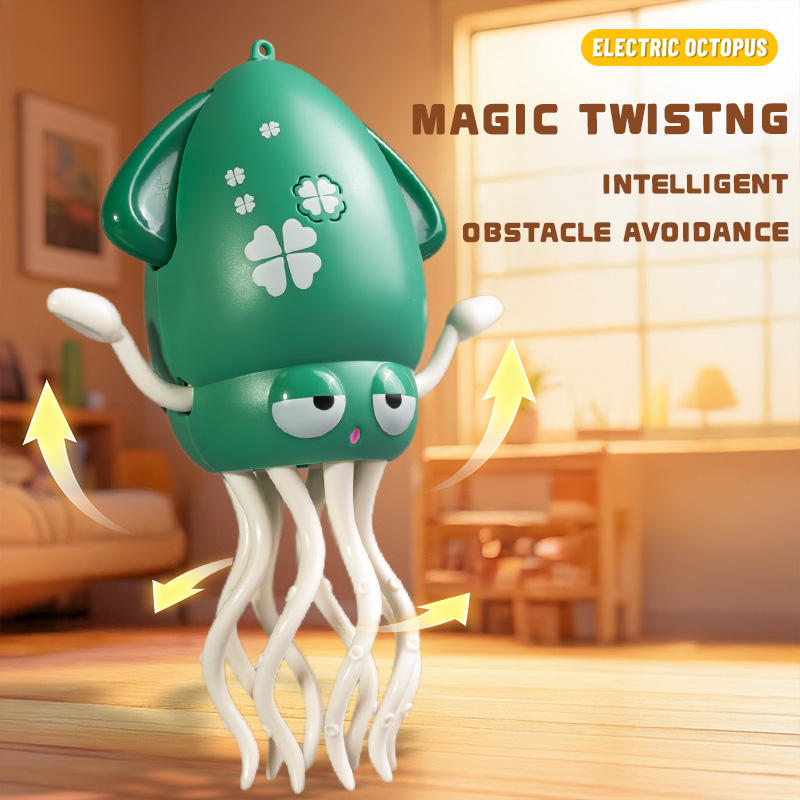Baby Toy Electric Crawling Dancing Octopus Toy Squid Auto Obstacle Avoidance