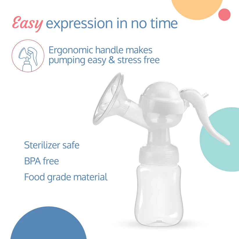 kidonex Manual Breast Pump with Feeding Bottle & Accessories