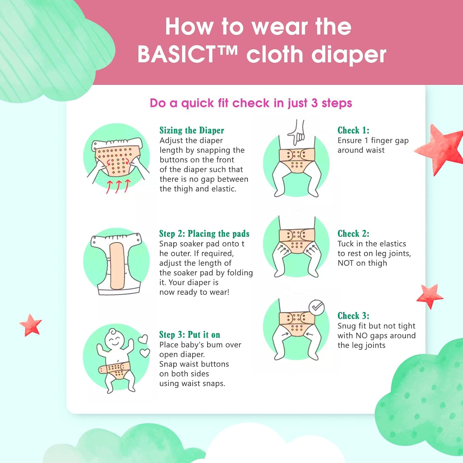 Reusable Cloth Diaper for Babies – Cute Printed Designs