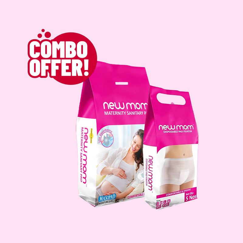 New Mom Postpartum Combo Pack – Maternity Sanitary Pads + Disposable Pad Fixator