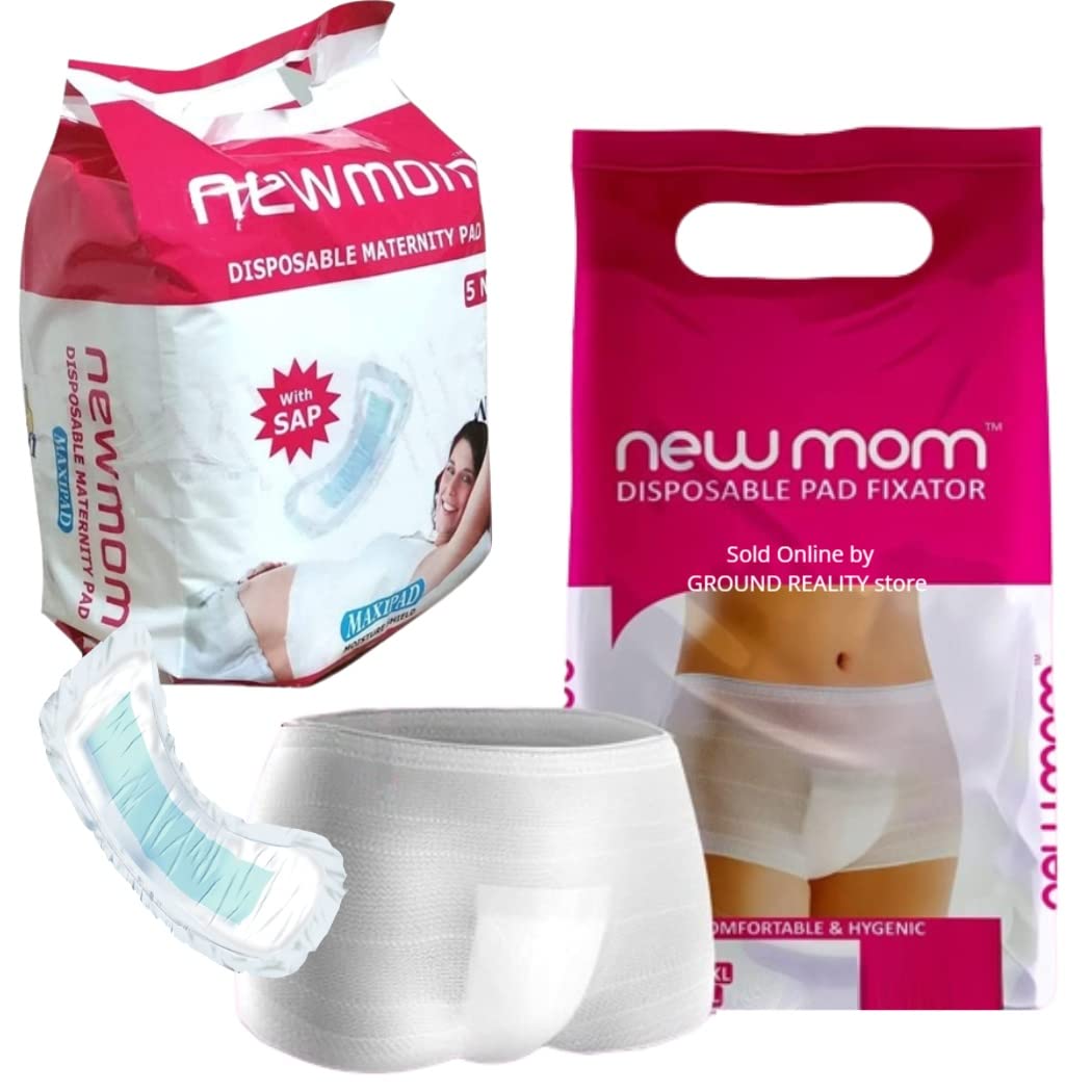 New Mom Postpartum Combo Pack – Maternity Sanitary Pads + Disposable Pad Fixator