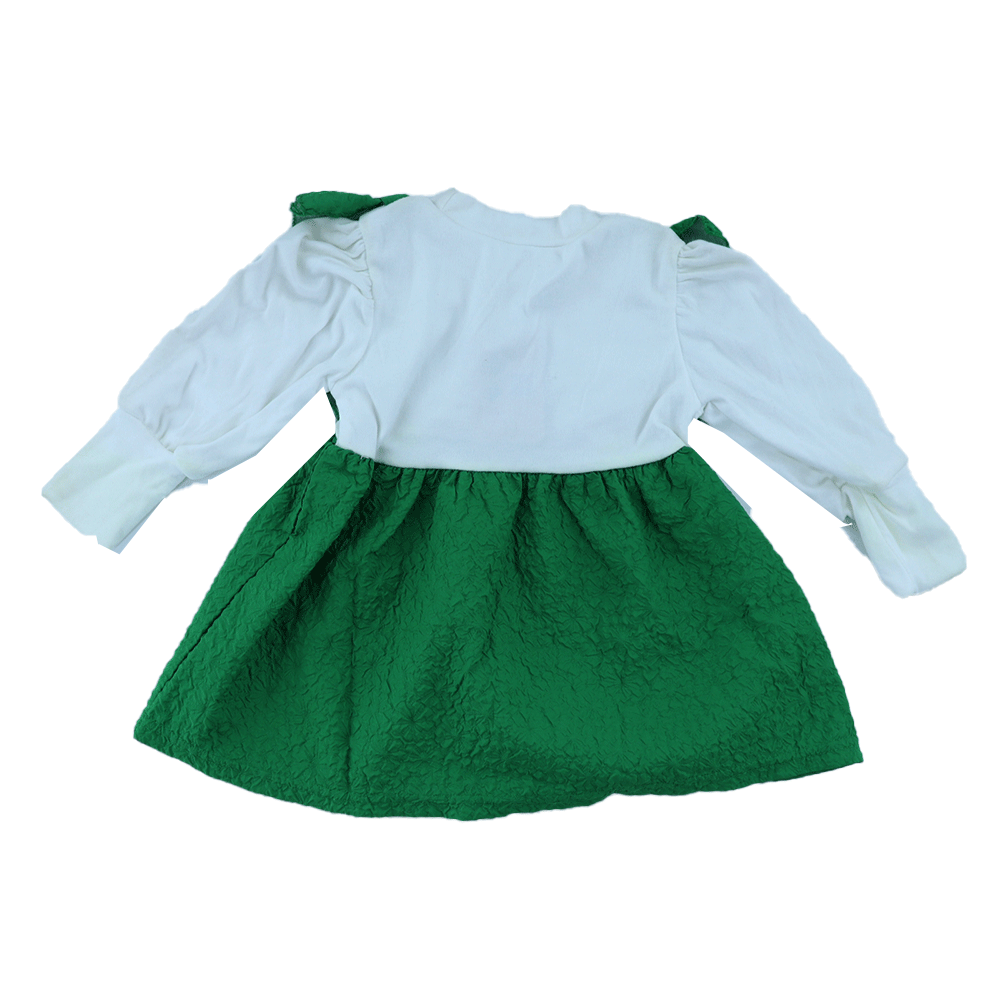 Toddler Baby Girl Easter Dress Long Sleeve Top Bunny Ear Suspender Skirt Fake Two Piece Clothes