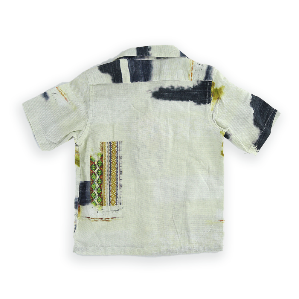 Linen Printed Spread Collar Casual  Shirt For Boys