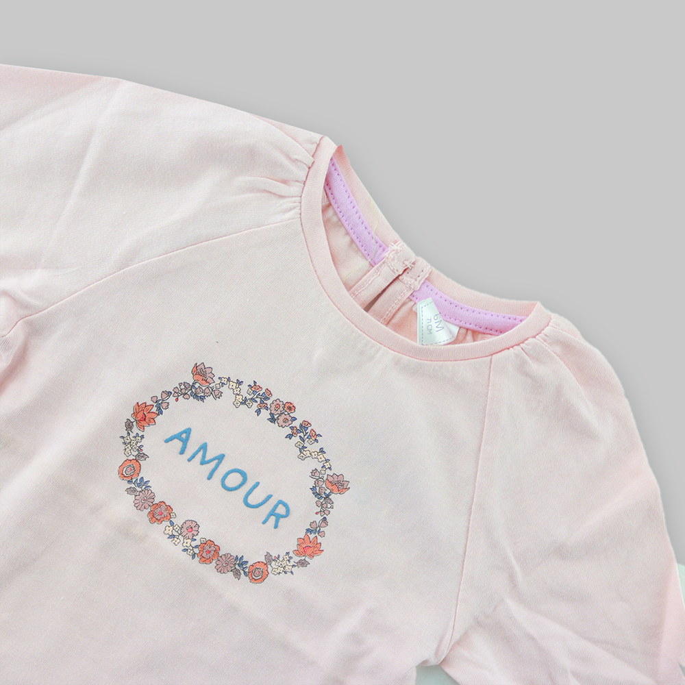 Cotton Daily Wear Full Sleeve T-shirt for Baby Girls
