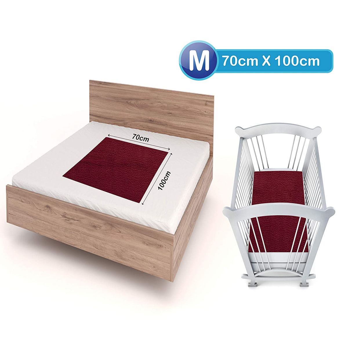 Luvlap Instadry Extra Absorbent Dry Sheet / Bed Protector - Maroon