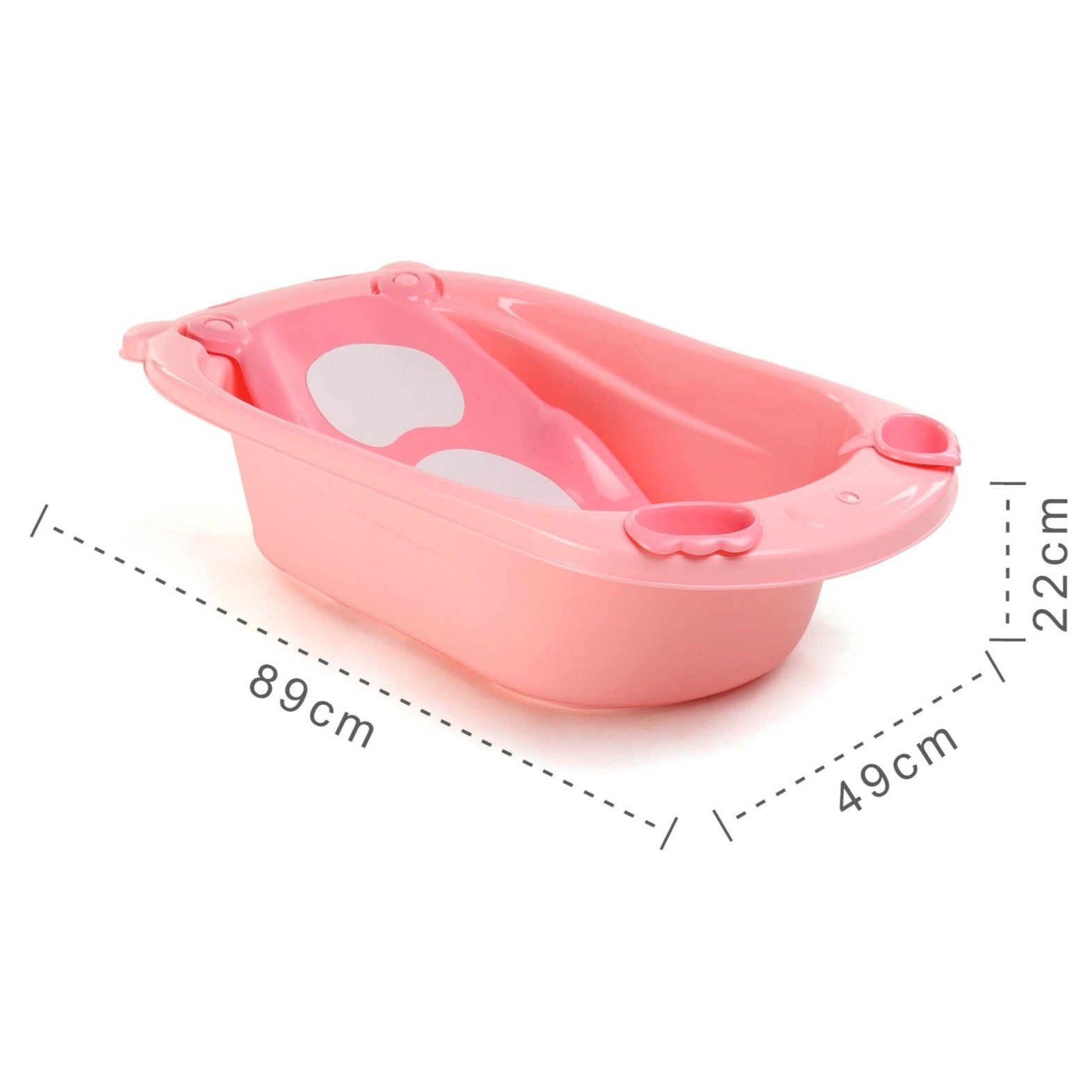 Baby Big Plastic Bathtub with Shower Mug Bath Toddler Seat 2 in 1 Baby Bathtub with Bath Sling