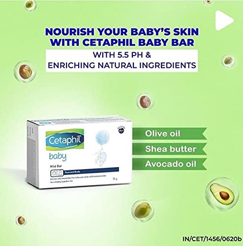 baby Lotion Cetaphil Baby Mild Bar for Face and Body-Pack of  75g