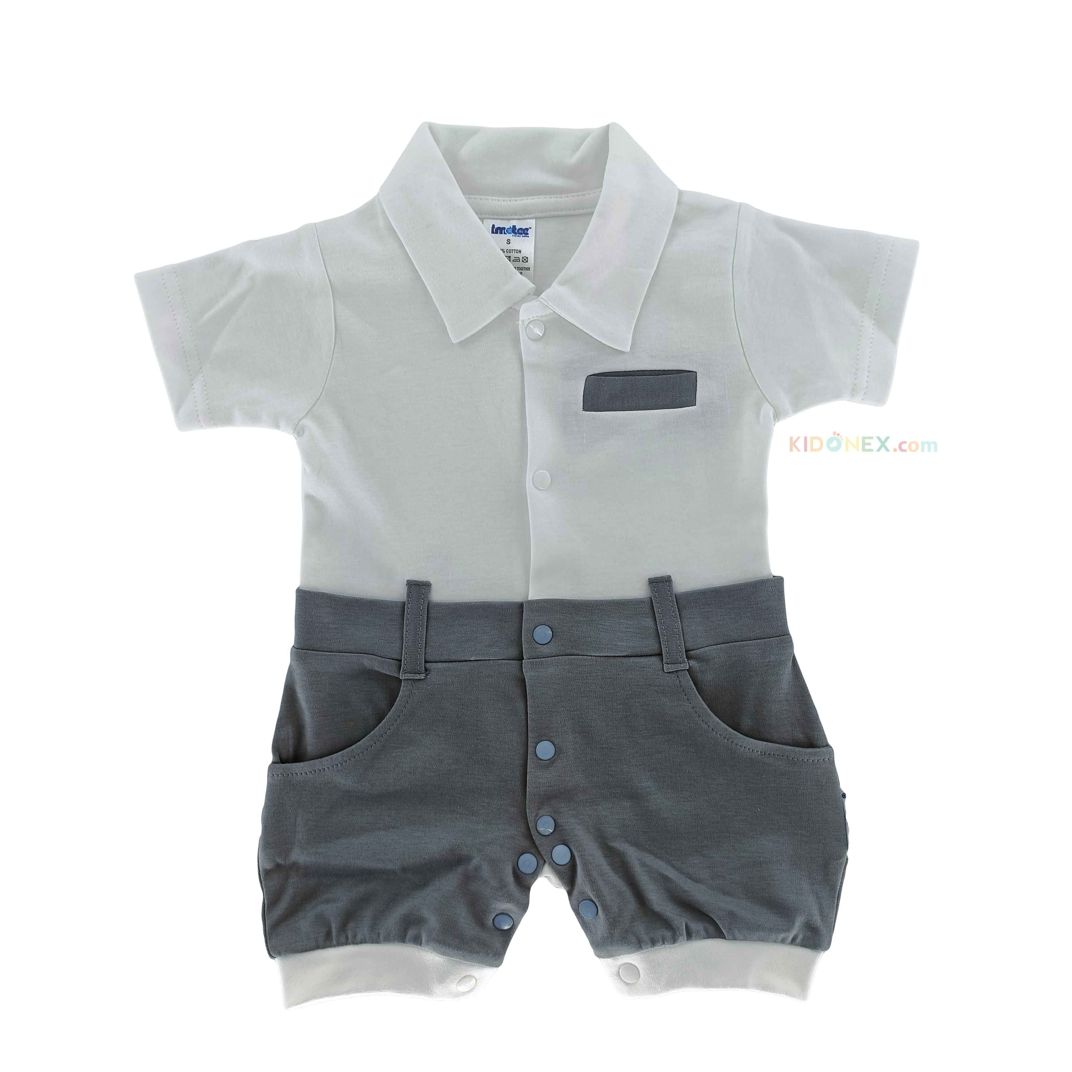 Romper For Newborn Baby boy's  balloon padding with  solid pure cotton  (pack of 1) natural gray color