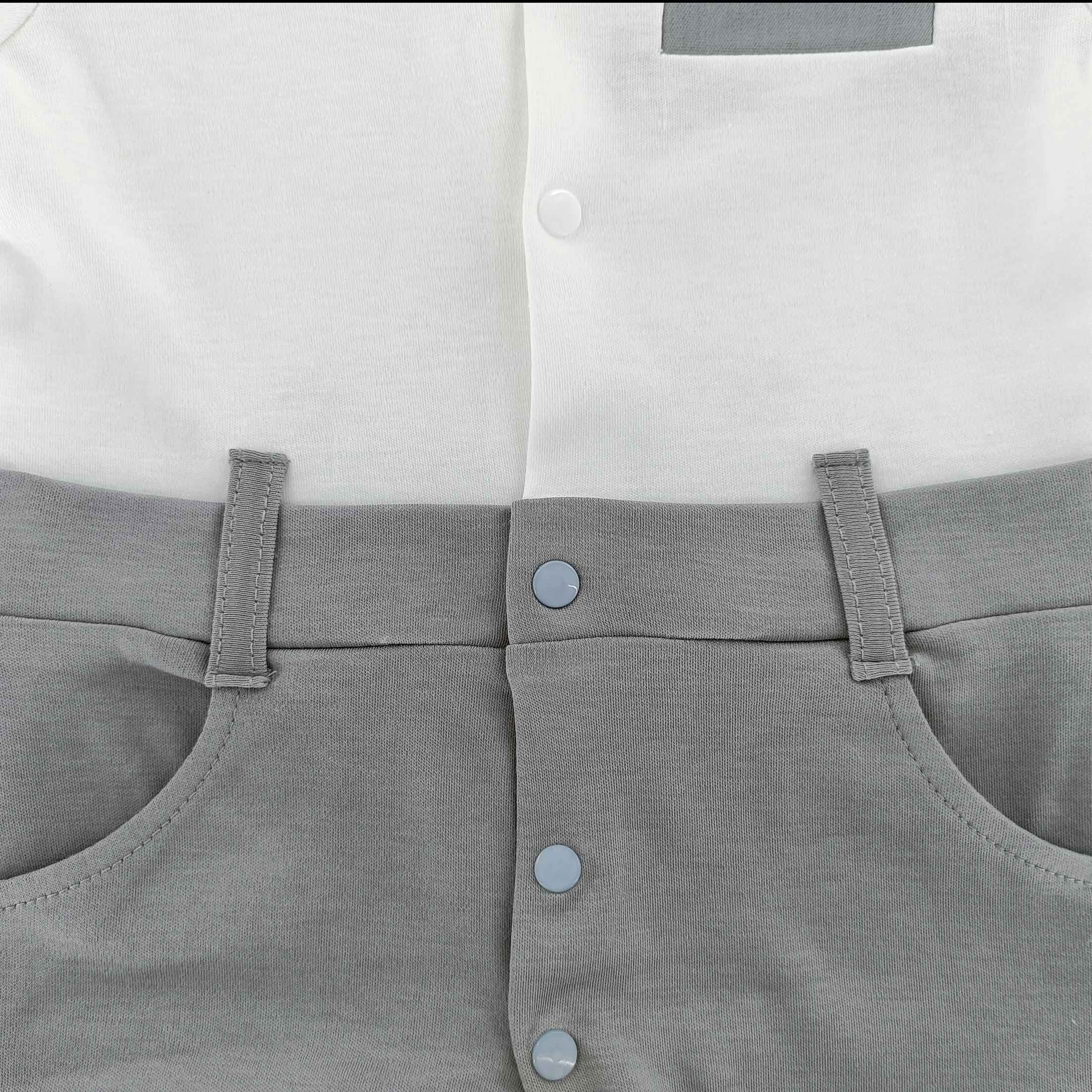 Romper For Newborn Baby boy's  balloon padding with  solid pure cotton  (pack of 1) natural gray color