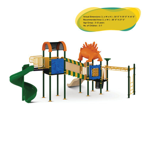 Archie Dinosaur Multipurpose Slider_ Outdoor Slider _ Kids Fun Park _Kids Game