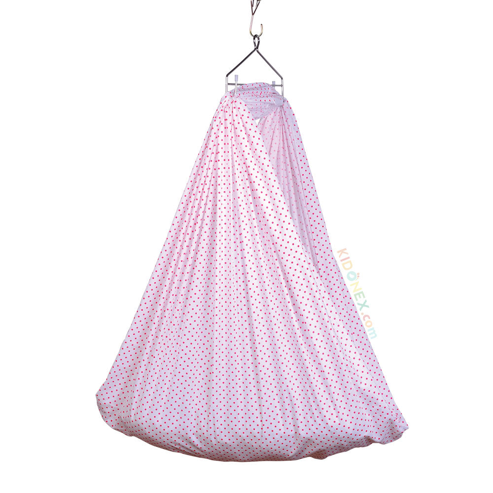 Dots Baby Cradle with Cotton Cloth Useful to 0 to 24 Months, Carrying Capacity 25 kg, with an Easy air Flow