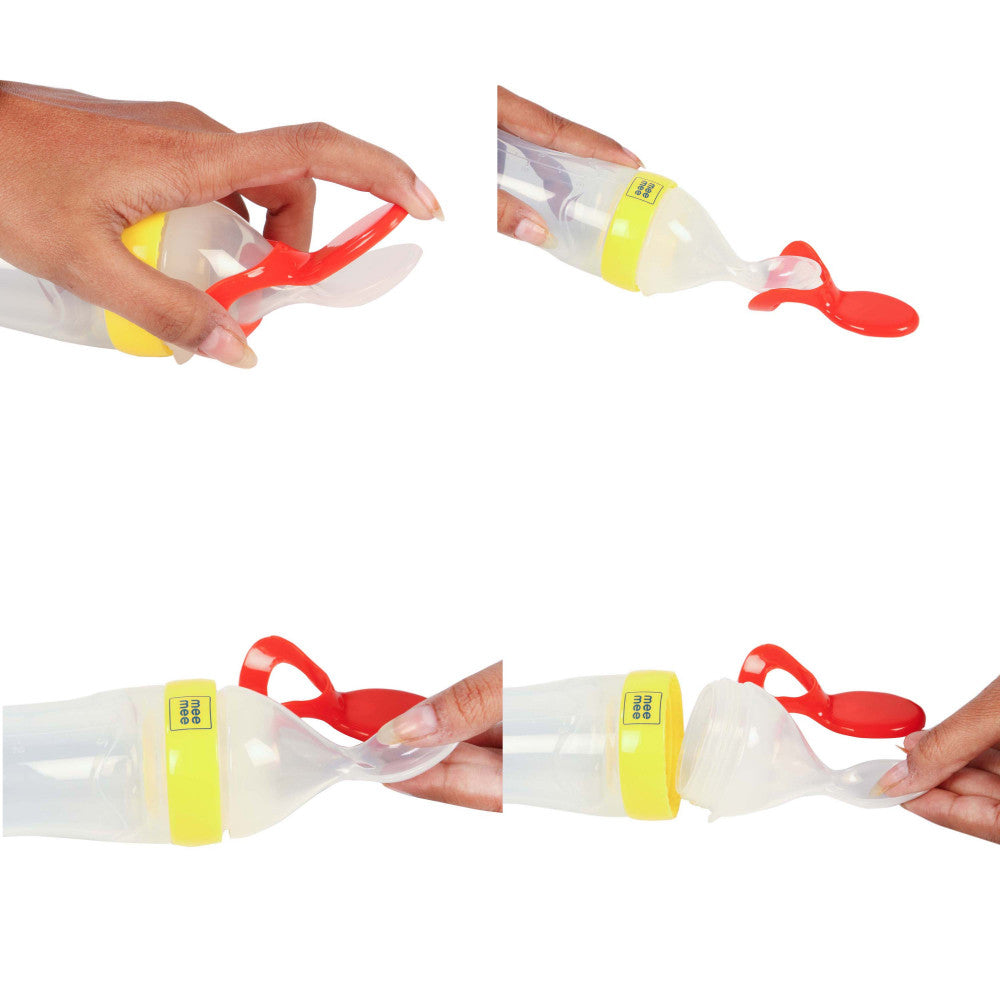 Mee Mee Squeezy Silicone Spoon Feeder with in-Built Stand